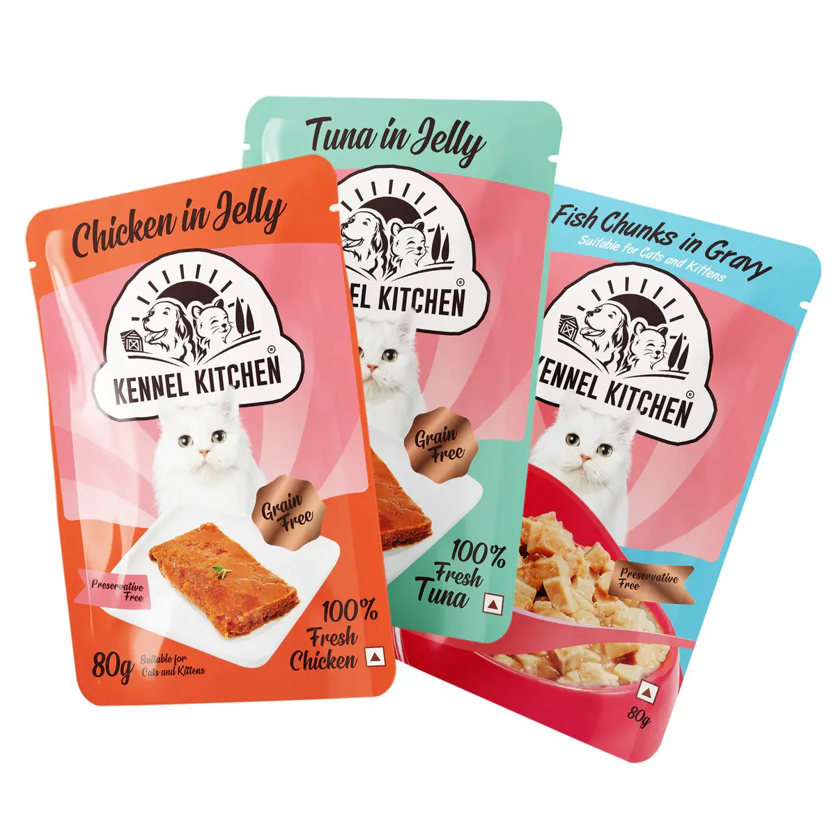 KENNEL KITCHEN FISH CHUNKS IN GRAVY 80g