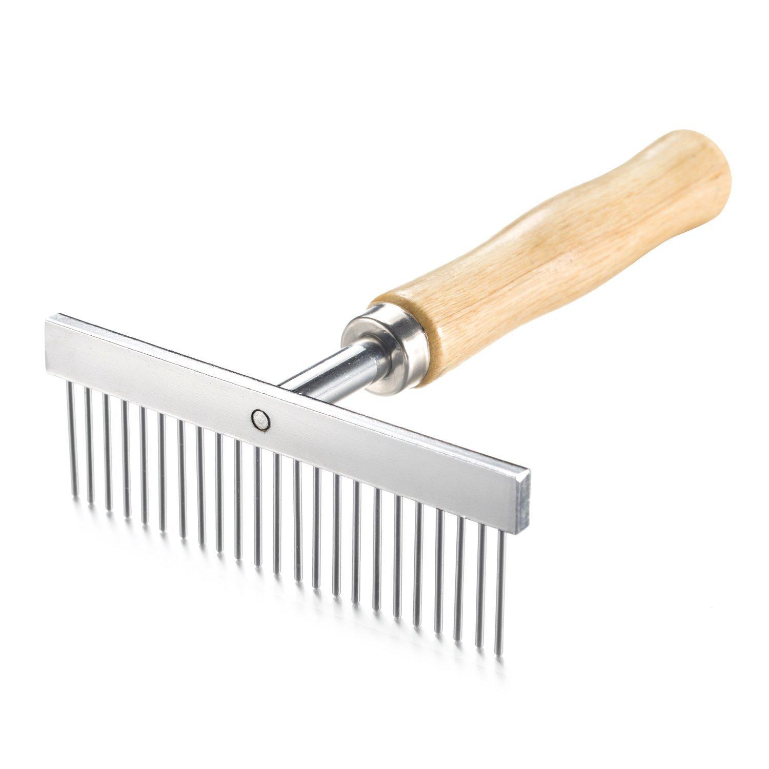 SMARTY PET WOODEN HANDLE T COMB