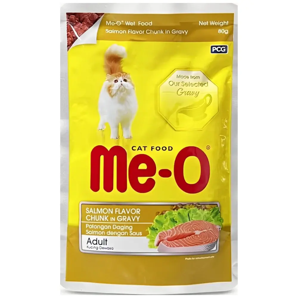 Meo Adult Salmon Flavor Chunk in Gravy 80g