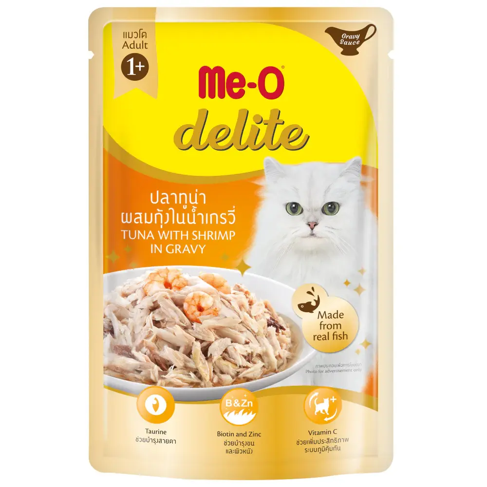Meo Adult Delite Tuna With Shrimp in Gravy 70g
